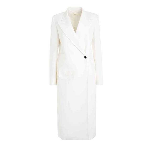 KHAITE White Cobble Long Coat Size 8 NWT - Picture 2 of 16